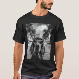 Lustiger Irischer Setter Selfie Hund Sommerferien T-Shirt