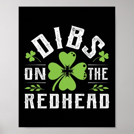 Lustiger irischer St. Patricks Day Shamrock Dibs O Poster (Vorne)