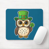 Lustiger irischer Uhu St. Patrick's Day Glücksbrin Mousepad (Mit Mouse)