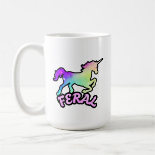 Lustiger ironischer wilder Einhorn-Regenbogen-Bech Kaffeetasse