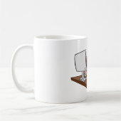 Lustiger IT-Tech-Support, der bei der Arbeit Bubbl Kaffeetasse (Links)