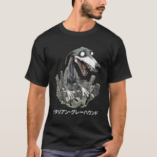 Lustiger Italienischer Windhund-Hund Kaiju-Monster T-Shirt