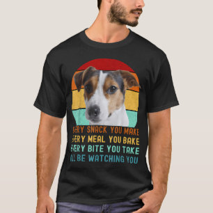 Lustiger Jack Russel Terrier Hund Jeder Snack, den T-Shirt