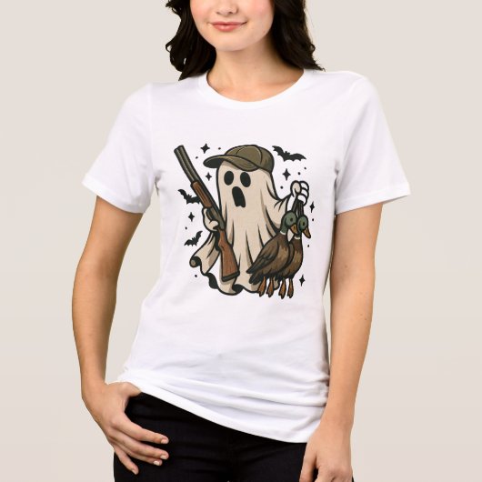 Lustiger Jäger Geist Stockente Tri-Blend Shirt (Vorderseite)