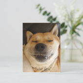 lustiger japanischer Akita-Typ mit niedlichem Läch Postkarte (Stehend Vorderseite)