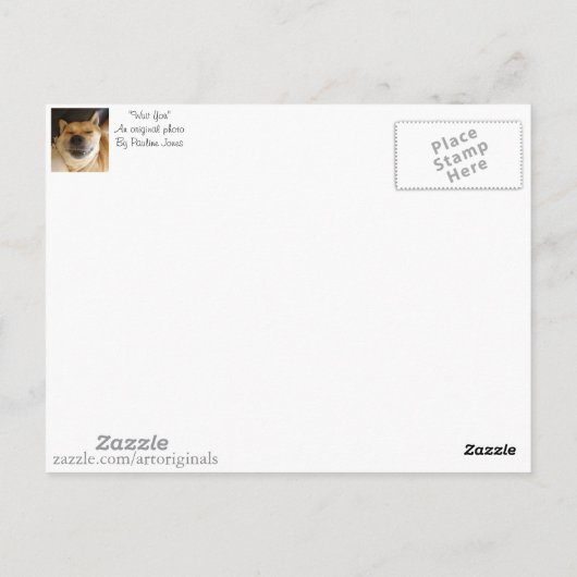 lustiger japanischer Akita-Typ mit niedlichem Läch Postkarte (Rückseite)