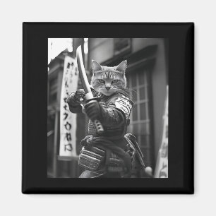 Lustiger japanischer Samurai-Katzen-Meme-Märtyrer- Magnet