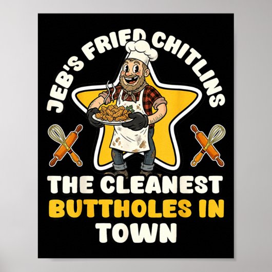 Lustiger Jebs frittierter Chitlins-Koch unangemess Poster (Vorne)