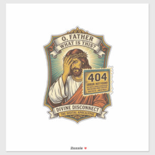 Lustiger Jesus 404 Error Web Entwickler Programmie Aufkleber