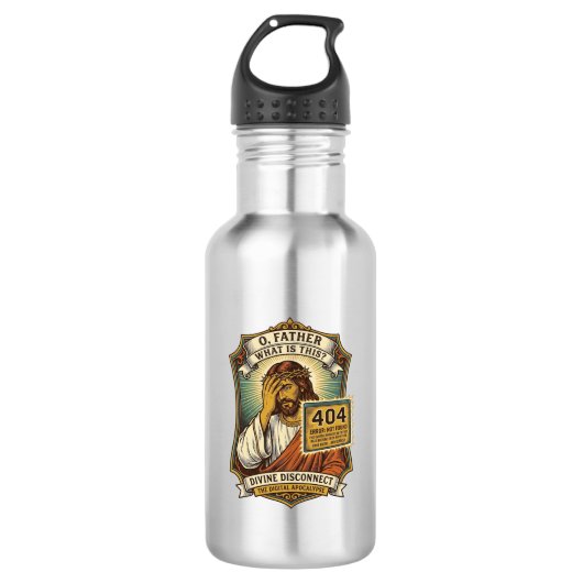 Lustiger Jesus 404 Error Web Entwickler Programmie Edelstahlflasche (Vorderseite)