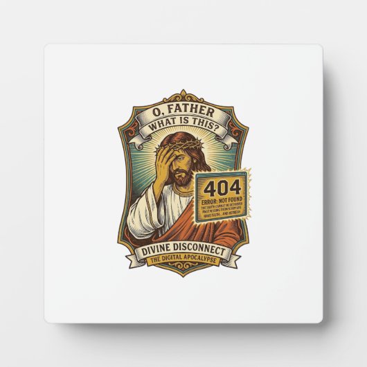 Lustiger Jesus 404 Error Web Entwickler Programmie Fotoplatte (Vorderseite)