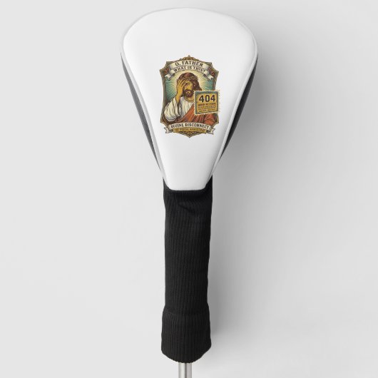 Lustiger Jesus 404 Error Web Entwickler Programmie Golf Headcover (Vorderseite)