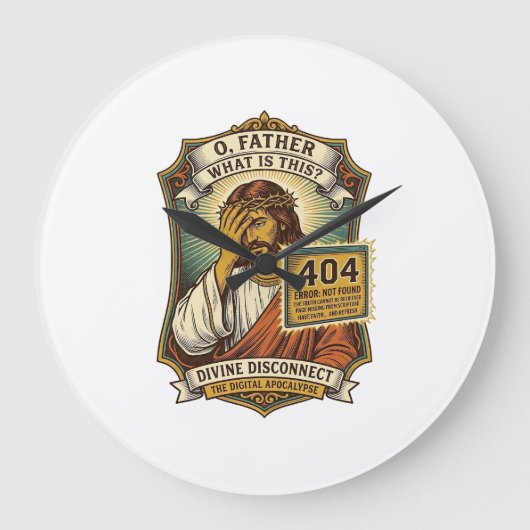 Lustiger Jesus 404 Error Web Entwickler Programmie Große Wanduhr (Vorderseite)