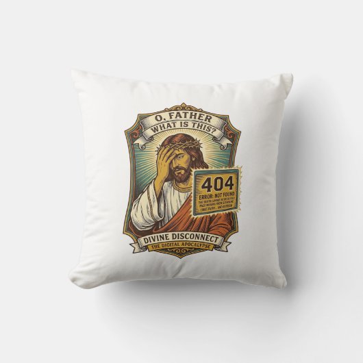 Lustiger Jesus 404 Error Web-Entwickler Programmie Kissen (Vorderseite)