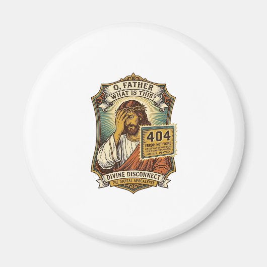 Lustiger Jesus 404 Error Web Entwickler Programmie Magnet (Vorne)
