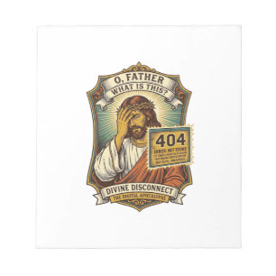 Lustiger Jesus 404 Error Web Entwickler Programmie Notizblock