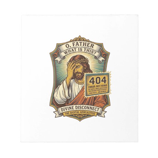 Lustiger Jesus 404 Error Web Entwickler Programmie Notizblock (Vorderseite)