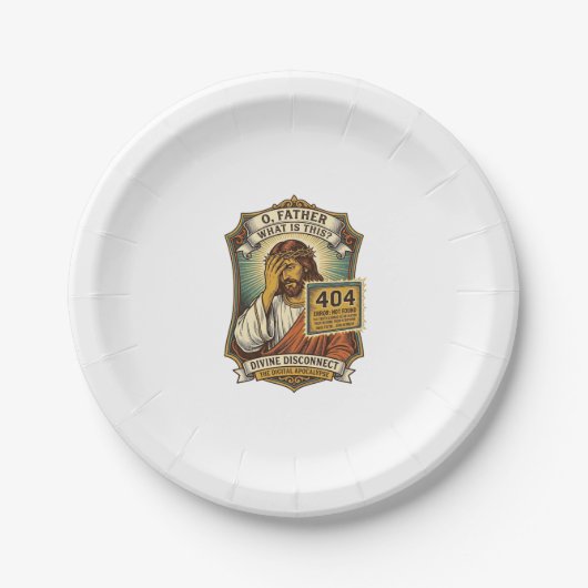 Lustiger Jesus 404 Error Web Entwickler Programmie Pappteller (Vorderseite)