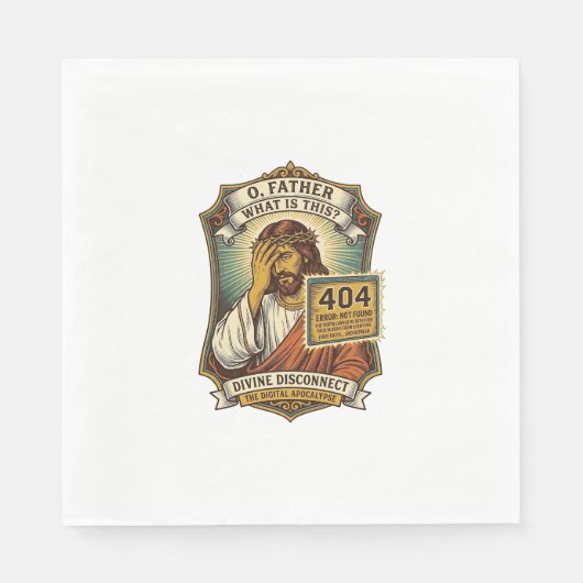 Lustiger Jesus 404 Error Web Entwickler Programmie Serviette (Vorderseite)