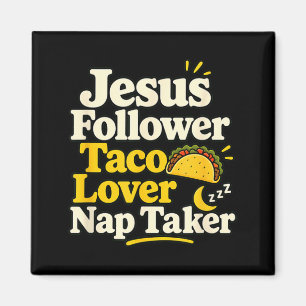Lustiger Jesus-Anhänger Taco Nap Schlafliebhaber Magnet