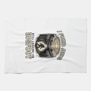 Lustiger Jesus Bigfoot Vintage Christliches T-Shir Geschirrtuch