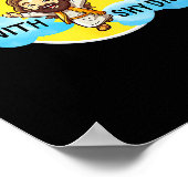 Lustiger Jesus Christus Ich bin mit Sky Daddy Desi Poster (Ecke)