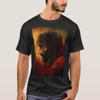 Lustiger Jesus Christus mit Dornenkrone Grafik T-Shirt