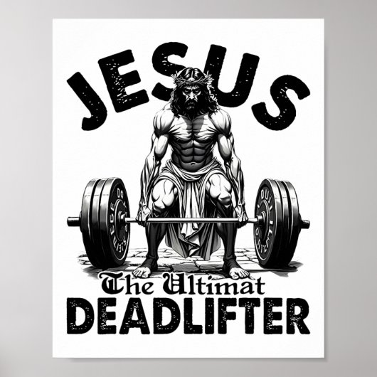 Lustiger Jesus Der ultimative Deadlifter Christlic Poster (Vorne)