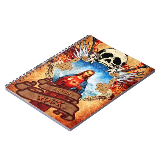 Lustiger Jesus-Felsen Notizblock (Linke Seite)