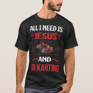 Lustiger Jesus Go-Kart fahren Kart T-Shirt