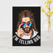 Lustiger Jesus Ich Erzähle Papa Religiös  Karte (Gelbe Blume)