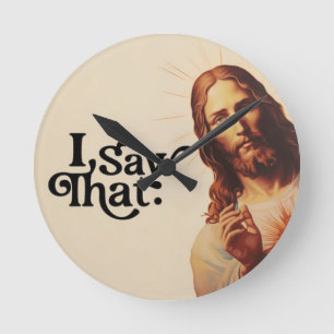 Lustiger Jesus, ich habe das gesehen Kunst   Chris Runde Wanduhr