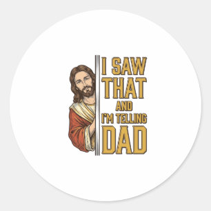 Lustiger Jesus Ich habe das gesehen und sage es Pa Runder Aufkleber