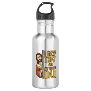 Lustiger Jesus Ich Sah Das Und Ich Erzähle Es Papa Edelstahlflasche