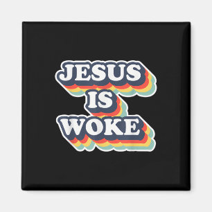 Lustiger Jesus ist woke Farbiger Jesus Woke Zitate Magnet