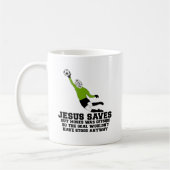 Lustiger Jesus rettet Kaffeetasse (Links)