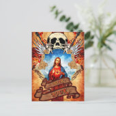 Lustiger Jesus Rock Postkarte (Stehend Vorderseite)