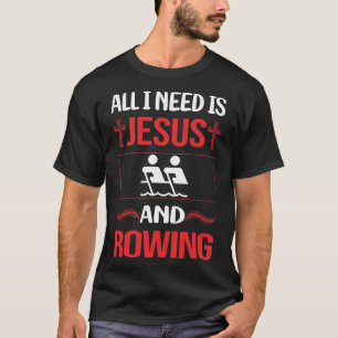 Lustiger Jesus Rudern Rudern Ruderer T-Shirt
