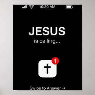 Lustiger Jesus ruft christlichen religiösen Humor  Poster