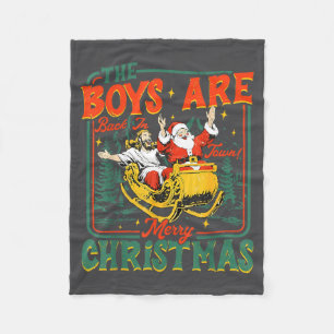 Lustiger Jesus Santa The Boys Are Back In Town Fro Fleecedecke