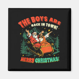 Lustiger Jesus Santa The Boys Are Back In Town Fro Magnet