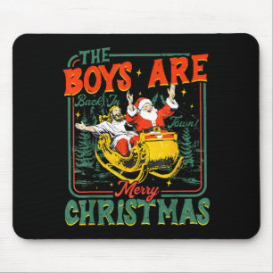 Lustiger Jesus Santa The Boys Are Back In Town Fro Mousepad