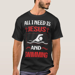 Lustiger Jesus Schwimmen Schwimmen Schwimmer T-Shirt
