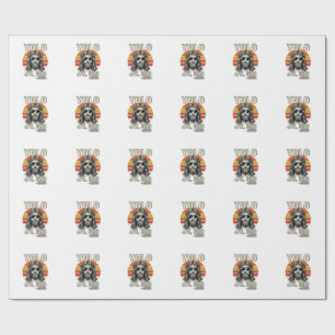 Lustiger Jesus Vintage-Sonnenuntergang-Gravur-Zita Geschenkpapier