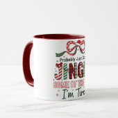Lustiger Jingle-Weihnachten 11 oz Kaffeetasse (Vorderseite Links)