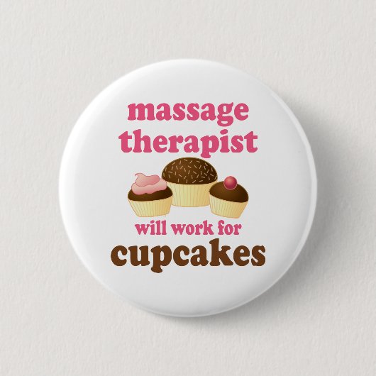 Lustiger Job-Schokoladen-Massage-Therapeut Button (Vorderseite)
