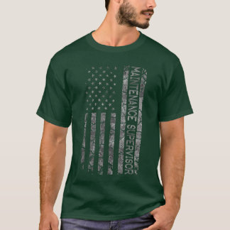 Lustiger Job-Titel Arbeiter Amerikanische Flagge W T-Shirt