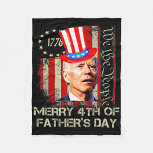 Lustiger Joe Biden 4. Juli Frohen 4. Vatertag Fleecedecke