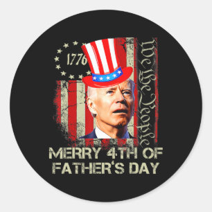 Lustiger Joe Biden 4. Juli Fröhlicher Vatertag Runder Aufkleber