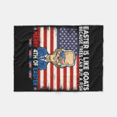 Lustiger Joe Biden Frohe 4. Ostern-Design Vierte Fleecedecke (Vorderseite (Horizontal))